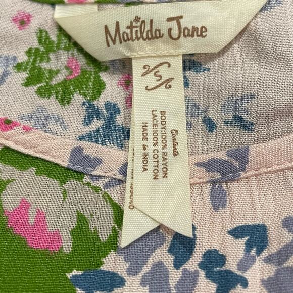 Matilda Jane Women's Pink Multi Floral Long Sleeve Like a Lady Swing Tunic sz S - Picture 5 of 5